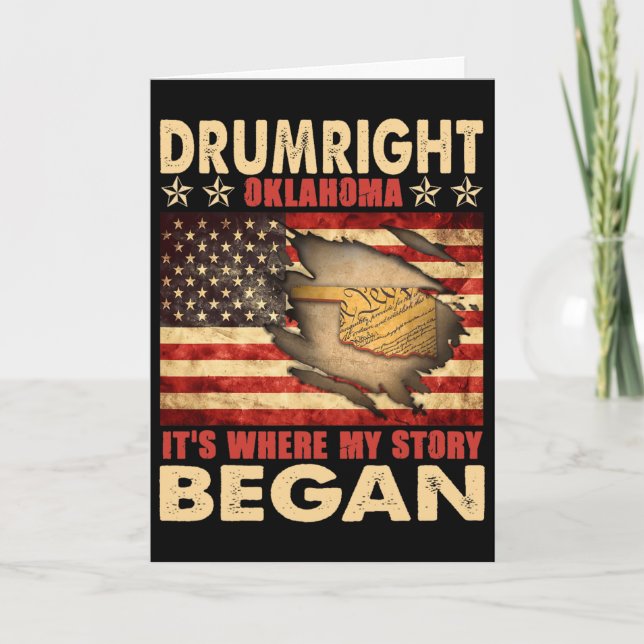 Carte Drumright Oklahoma Drapeau États-Unis Fête De L'in (Devant)