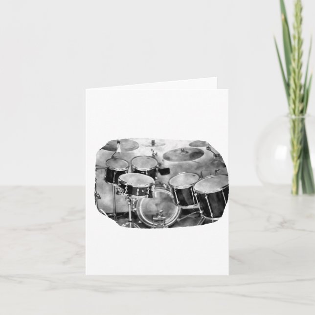 Carte Drumset noir et blanc conception de la photo (Devant)