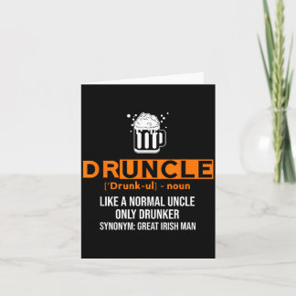 Carte Druncle Funny St Patricks Day 2020 Iri-shirt 