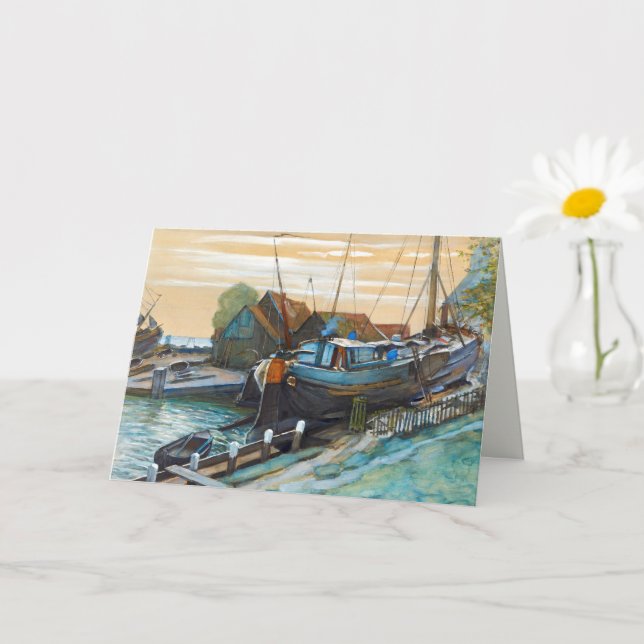 Carte Drydock à Durgerdam peinture de Piet Mondrian (Petite plante)