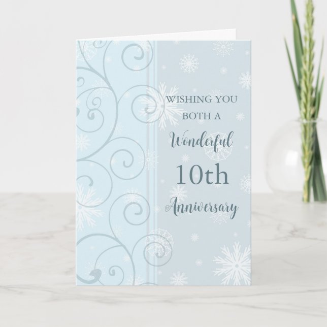 Carte du 10e anniversaire du Mariage d'hiver (Devant)