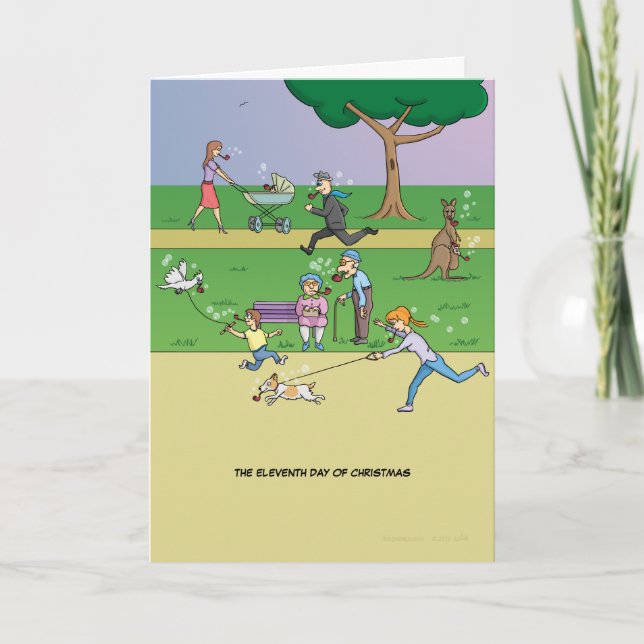 Carte du 11e jour de Noël (11 Pipers Piping) (Devant)