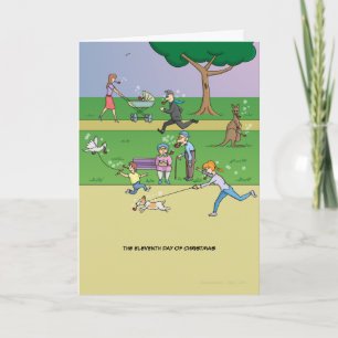 Carte du 11e jour de Noël (11 Pipers Piping)