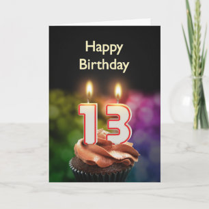 Carte du 13ème anniversaire avec bougies