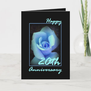 Carte du 20e anniversaire du Mariage avec Blue Ros