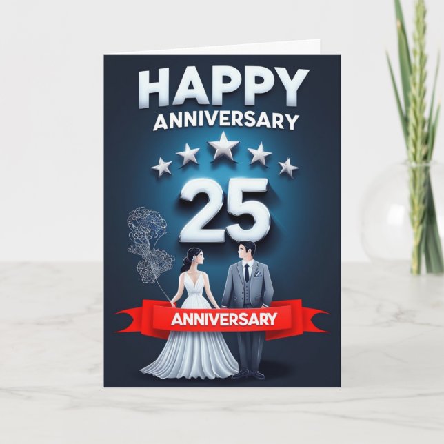 Carte du 25e anniversaire du Mariage (Devant)