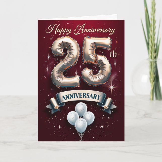 Carte du 25e anniversaire du Mariage (Devant)