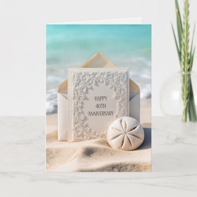 Carte du 40e anniversaire du Mariage sur le sable  (Devant)