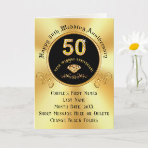 Carte du 50e anniversaire pour parents, femme, ami