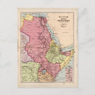 Carte du bassin du Nil, Égypte (1916)