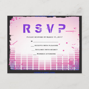 Carte du bat mitzvah RSVP de barre d'ÉCOUTEURS
