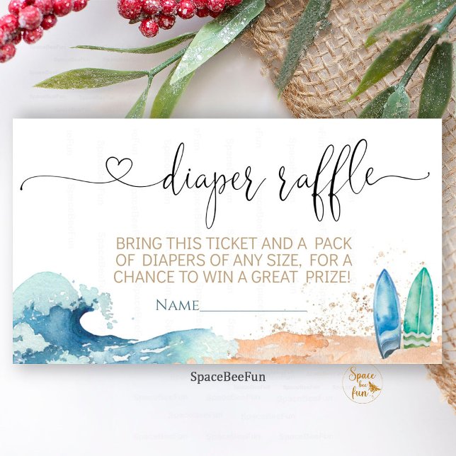 Carte du boîtier de la demande de tombola pour béb (Baby on Board,diaper raffle,baby shower card,Request Enclosure Card,Baby Shower Boy,Under the Sea bo)