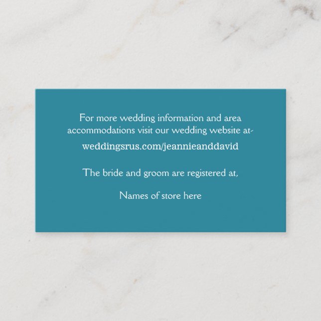 Carte du boîtier de mariage White Beach (Devant)