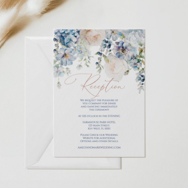 Carte du boîtier de réception Blue Hydrangea & Ros (Créateur téléchargé)