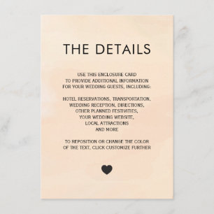 Carte du boîtier d'invitation Apricot Watercolor