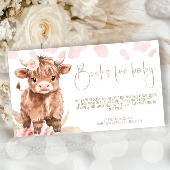 Carte du boîtier du baby shower de la vache à vach (Highland Cow Holy Cow baby shower girl )