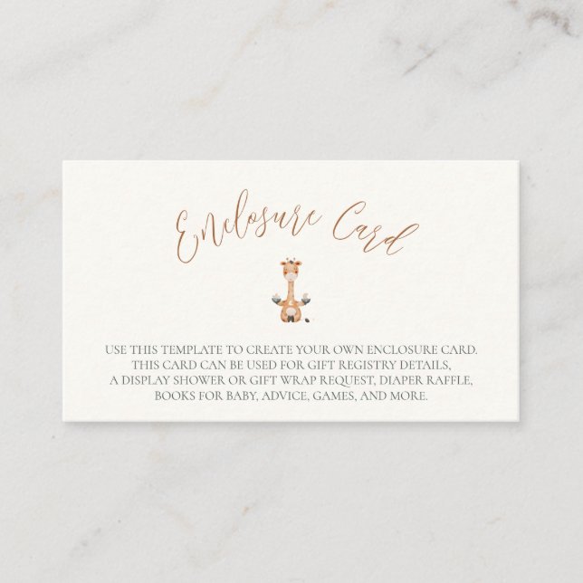 Carte du boîtier du Baby shower de signalisation z (Devant)