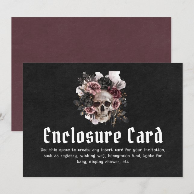 Carte du boîtier du crâne floral d'Halloween gothi (Devant / Derrière)