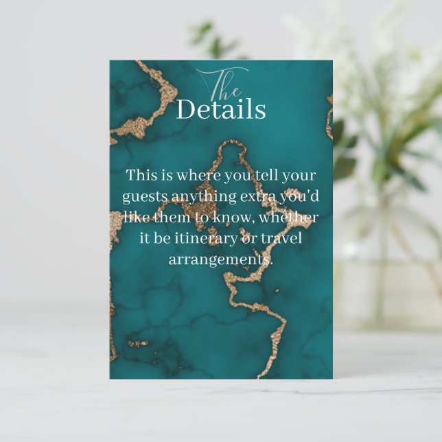 Carte du boîtier du menu turquoise Agate Gold Kint (Debout devant)