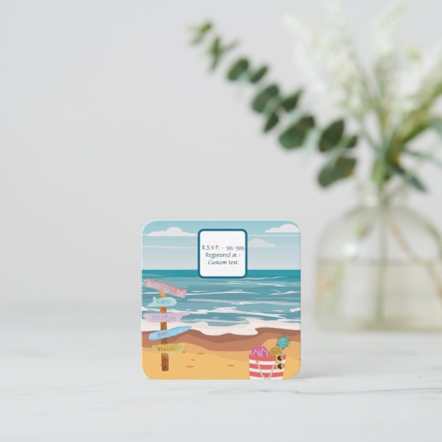 Carte du boîtier Invitation Baby shower Twin Beach (Debout devant)