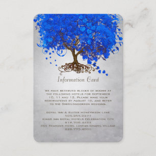 Carte du boîtier Mariage Royal Blue Heart Leaf Tre