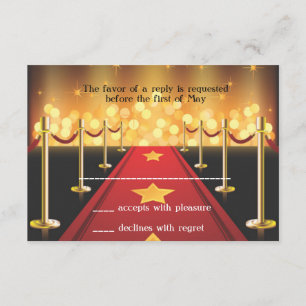 Carte du bonbon 16 RSVP de Hollywood de tapis