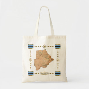 Carte du Botswana + sac drapeaux