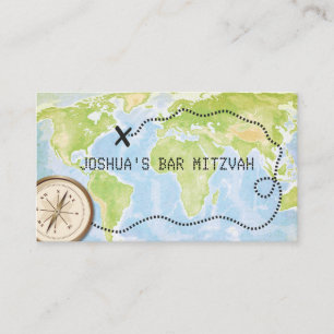 Carte du boussole Barre de voyage Bat mitzvah Cart