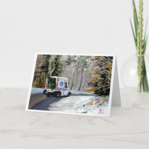 Carte du camion de Noël du facteur