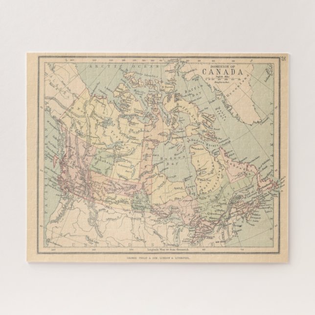 Carte du Canada antique Puzzle (Horizontal)