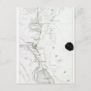 Carte du canal de Suez, vers 1869