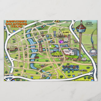 Carte du centre-ville de San Antonio