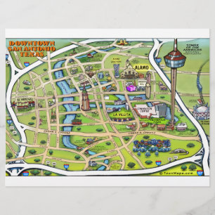 Carte du centre-ville de San Antonio