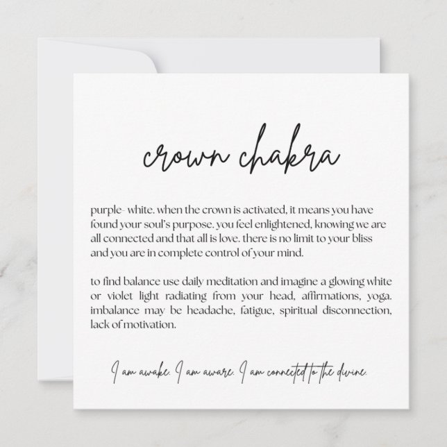 Carte du Chakra Couronne - (Simple, Élégant, Maria (Devant)