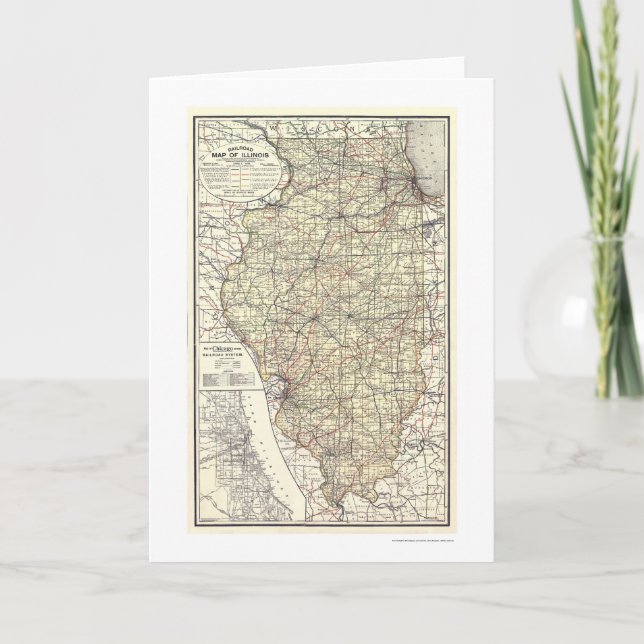 Carte Du Chemin De Fer De L'Illinois 1898 (Devant)