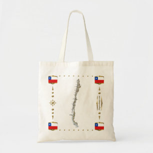 Carte du Chili + Sac de drapeaux