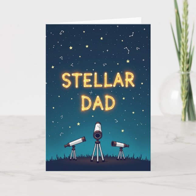 Carte du ciel nocturne Papa stellaire (Devant)
