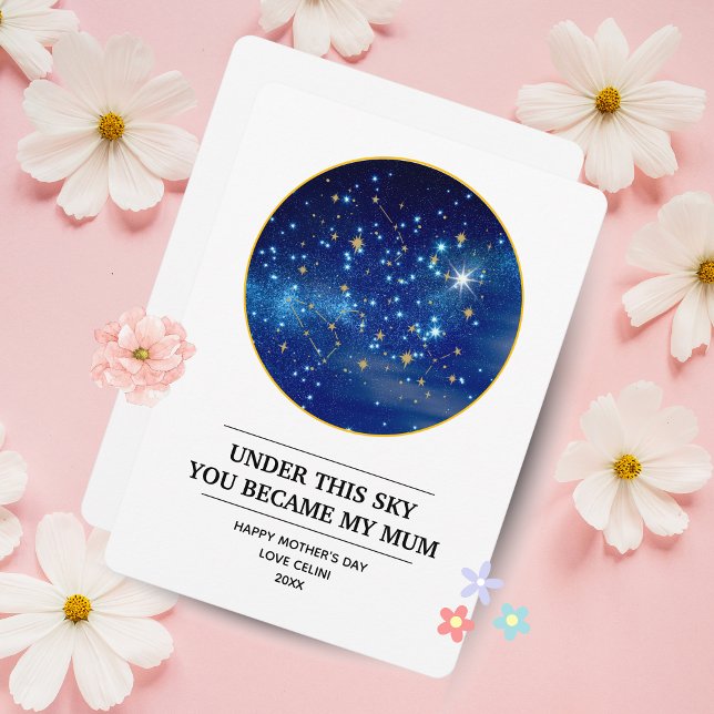 Carte du ciel personnalisée pour la fête des mères (Personalized Mother's Day Star Map: The Night You Became My Mum)