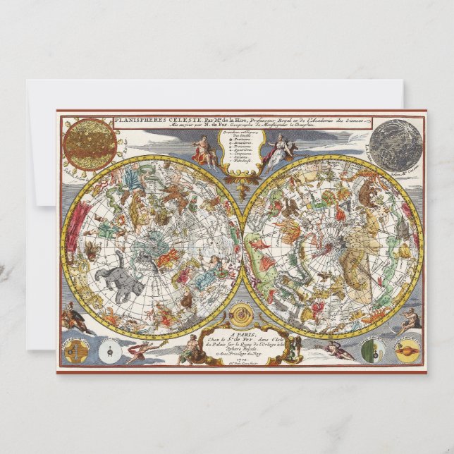 Carte du ciel planisphère vintage par Nicholas de  (Devant)