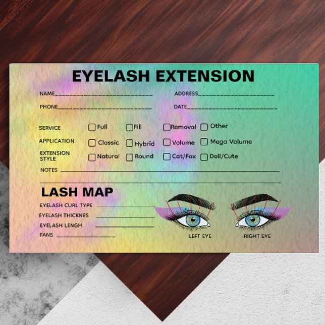 Carte du client Abstrait coloré de l'aquarelle (Colourful Abstract Watercolor Lash Client Map Business Card)