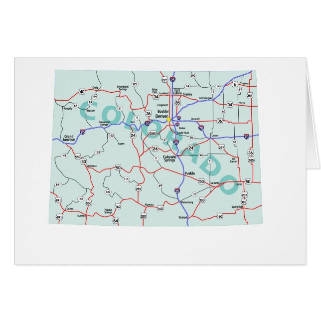 Carte du Colorado Carte blanche (Devant horizontal)
