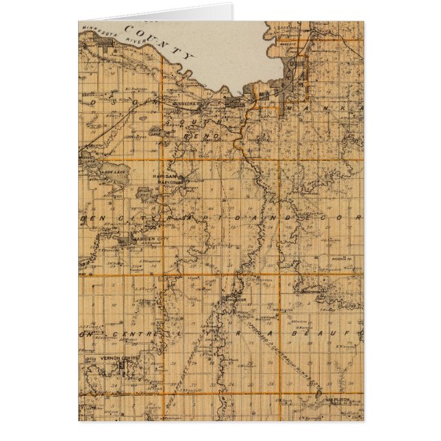 Carte du comté de Blue Earth, Minnesota (Devant)