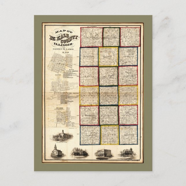 Carte du comté de De Kalb, Illinois (1860) (Devant)