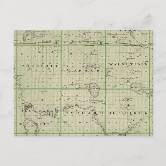 Carte du comté de Faribault, Minnesota (Devant)