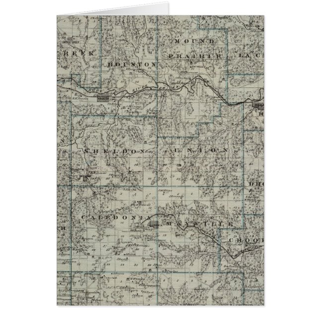 Carte du comté de Houston, Minnesota (Devant)