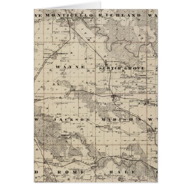 Carte du comté de Jones, État de l'Iowa (Devant)