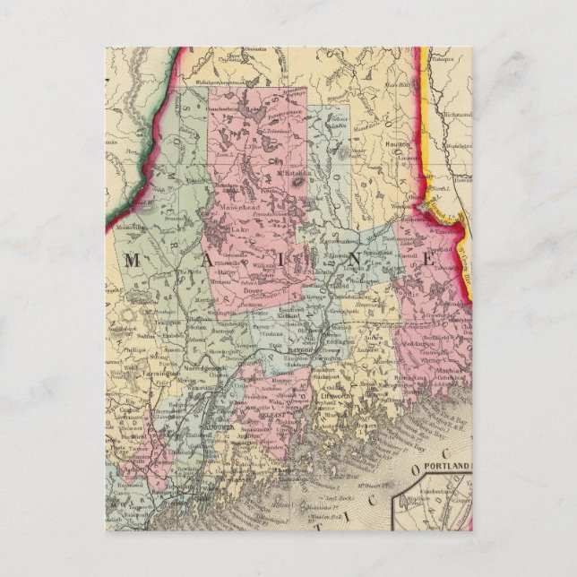 Carte Du Comté De L'État Du Maine (Devant)