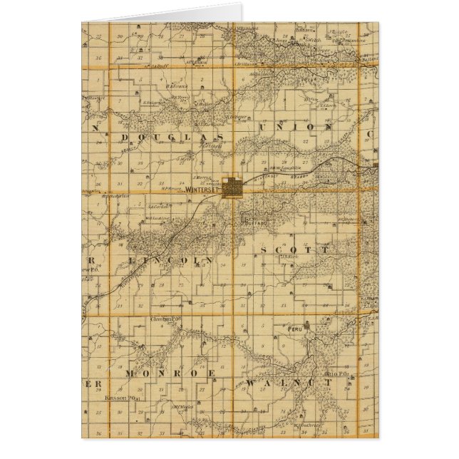 Carte du comté de Madison, État de l'Iowa (Devant)