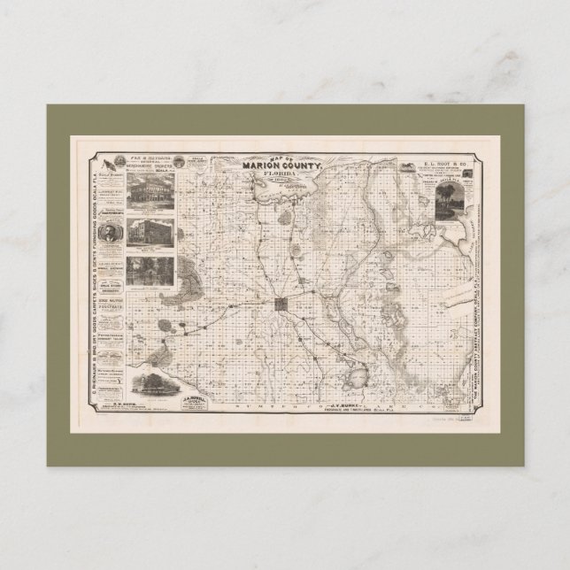 Carte du comté de Marion, Floride (1892) (Devant)