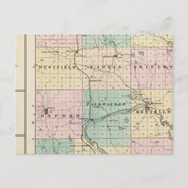 Carte du comté de Marquette et Westfield (Devant)